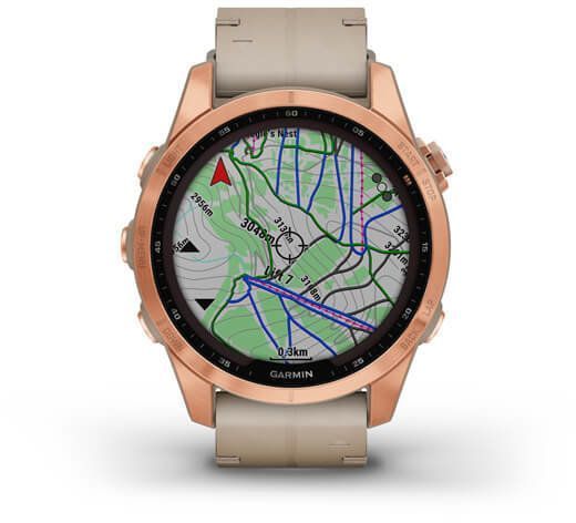 Смарт-часы Garmin Fenix 7S Sapphire Solar Rose Gold Titanium with Limestone Leather Band 894153 фото