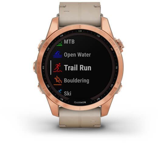 Смарт-часы Garmin Fenix 7S Sapphire Solar Rose Gold Titanium with Limestone Leather Band 894153 фото