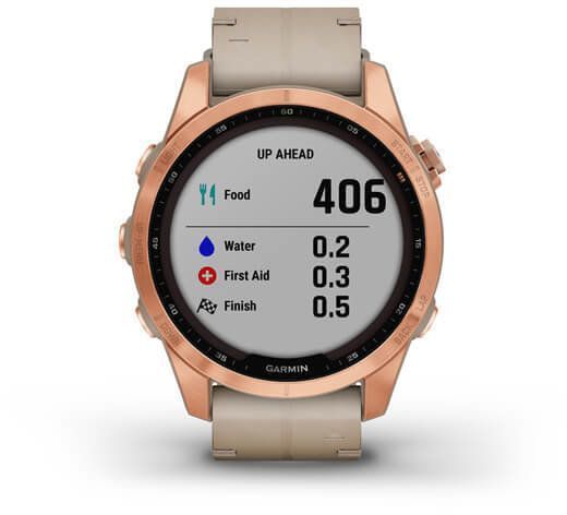 Смарт-часы Garmin Fenix 7S Sapphire Solar Rose Gold Titanium with Limestone Leather Band 894153 фото