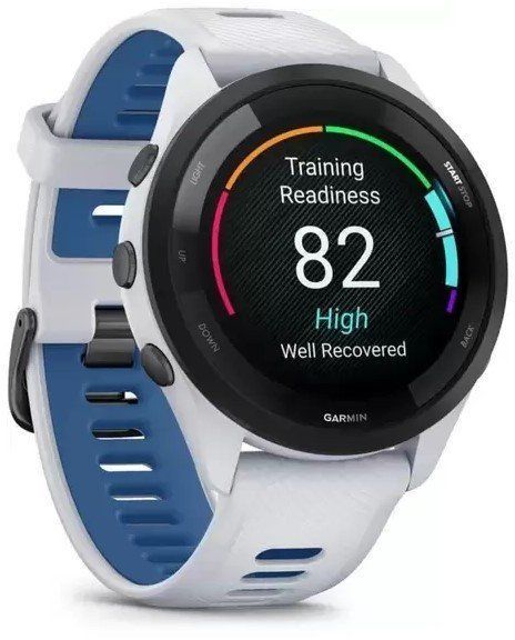 Смарт-годинник Garmin Forerunner 265 Black Bezel with Whitestone Case and Whitestone/Tidal Blue Silicone Band 1062998 фото