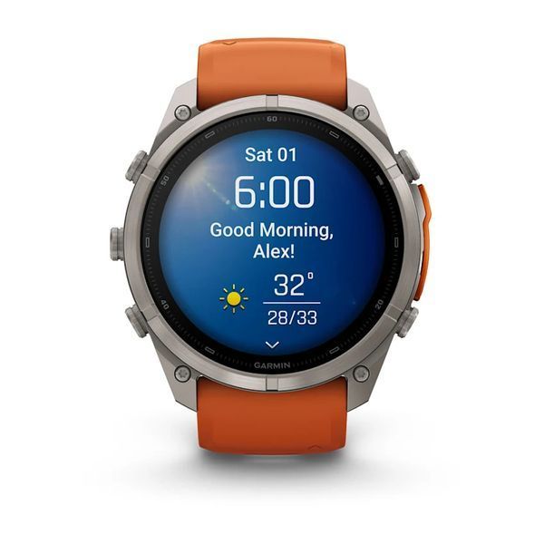 Смарт-годинник Garmin Fenix 9 Pro 51mm Titanium with Autumn Orange/Orange Silicone Band (010-04337-05/06) 1482154 фото