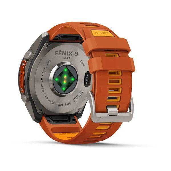 Смарт-годинник Garmin Fenix 9 Pro 51mm Titanium with Autumn Orange/Orange Silicone Band (010-04337-05/06) 1482154 фото