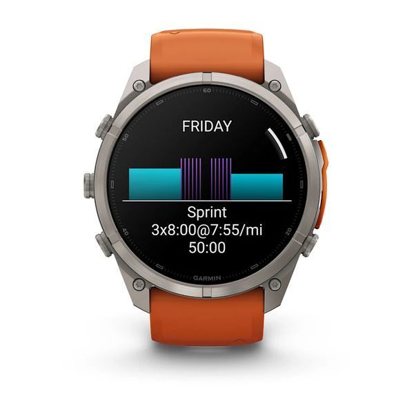 Смарт-годинник Garmin Fenix 9 Pro 51mm Titanium with Autumn Orange/Orange Silicone Band (010-04337-05/06) 1482154 фото