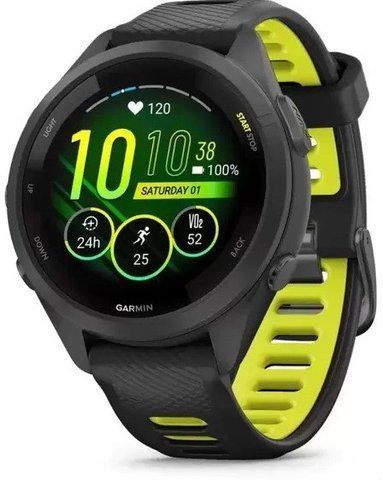 Смарт-часы Garmin Forerunner 265S Black Bezel and Case with Black/Amp Yellow Silicone Band 1063001 фото