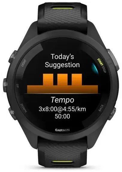 Смарт-годинник Garmin Forerunner 265S Black Bezel and Case with Black/Amp Yellow Silicone Band 1063001 фото