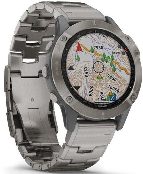 Смарт-годинник Garmin Fenix ​​6 Pro Sapphire Titanium with Vented Titanium Bracelet 956276 фото
