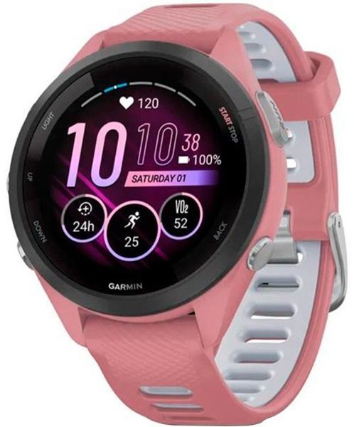 Смарт-годинник Garmin Forerunner 265S Black Bezel with Light Pink Case and Light Pink/Powder Grey Silicone Band 1063003 фото