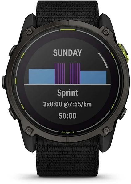 Смарт-годинник Garmin Enduro 3 Carbon Gray DLC Titanium with Black UltraFit Nylon Strap 1346276 фото