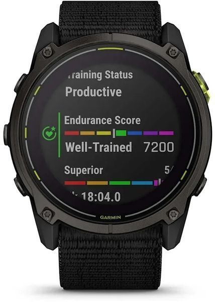 Смарт-годинник Garmin Enduro 3 Carbon Gray DLC Titanium with Black UltraFit Nylon Strap 1346276 фото
