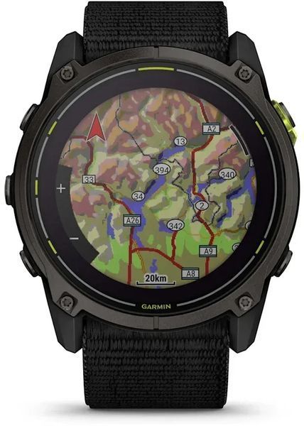 Смарт-годинник Garmin Enduro 3 Carbon Gray DLC Titanium with Black UltraFit Nylon Strap 1346276 фото