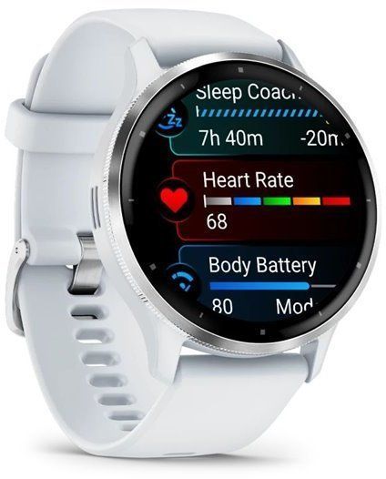 Смарт-годинник Garmin Venu 3 Silver Stainless Steel Bezel with Whitestone Case and Silicone Band 1171355 фото