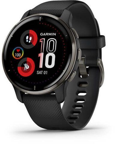 Смарт-часы Garmin Venu 2 Plus Slate Stainless Steel Bezel with Black Case and Silicone Band 887480 фото