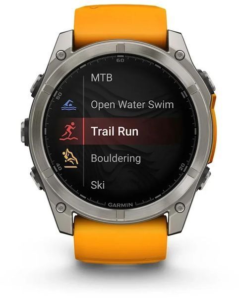 Смарт-часы Garmin Fenix 8 AMOLED 51mm Sapphire Titanium with Spark Orange/Graphite Silicone Band 1346630 фото