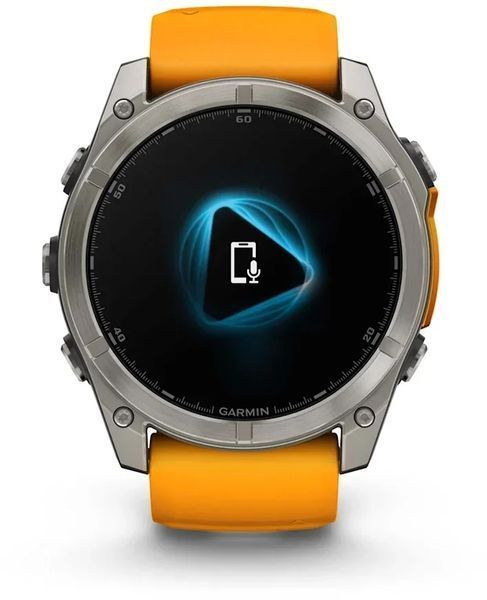 Смарт-часы Garmin Fenix 8 AMOLED 51mm Sapphire Titanium with Spark Orange/Graphite Silicone Band 1346630 фото