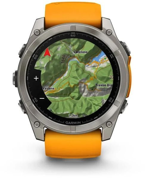 Смарт-часы Garmin Fenix 8 AMOLED 51mm Sapphire Titanium with Spark Orange/Graphite Silicone Band 1346630 фото