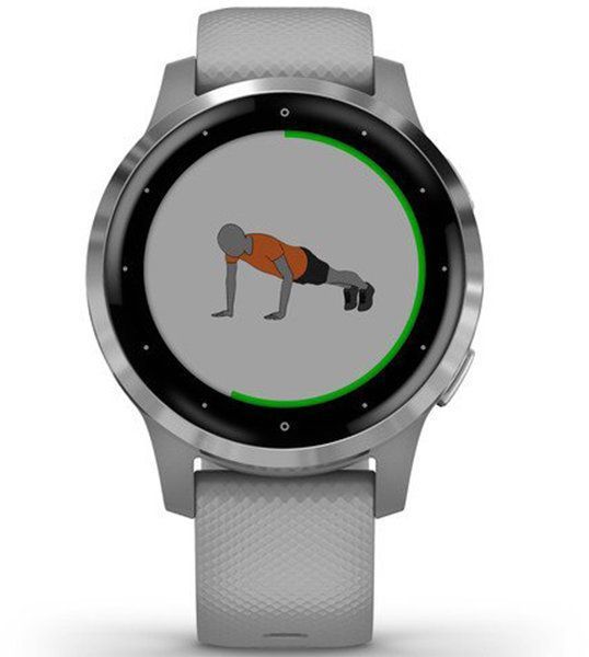 Смарт-годинник Garmin Vivoactive 4S Silver Stainless Steel Bezel with Powder Gray Case and Silicone Band 688787 фото