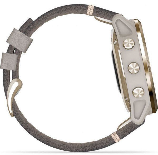 Смарт-часы Garmin Fenix 6S Pro Solar Edition Light gold with shale grey suede band 828806 фото