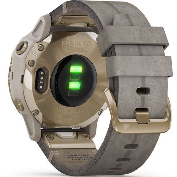 Смарт-часы Garmin Fenix 6S Pro Solar Edition Light gold with shale grey suede band 828806 фото