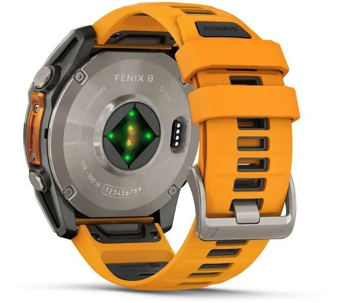 Смарт-часы Garmin Fenix 8 AMOLED 51mm Sapphire Titanium with Spark Orange/Graphite Silicone Band 1346630 фото