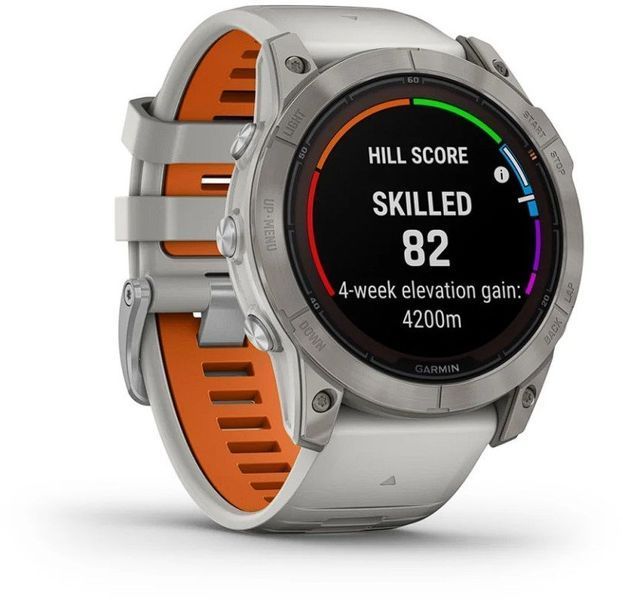Смарт-часы Garmin Fenix 7X Pro Sapphire Solar Titanium with Fog Gray/Ember Orange Band 1118684 фото