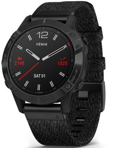 Смарт-годинник Garmin Fenix ​​6 Sapphire Black DLC with Heathered Black Nylon Band 828468 фото