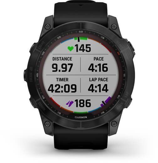 Смарт-годинник Garmin Fenix ​​7X Sapphire Solar Black DLC Titanium with Black Band 894158 фото