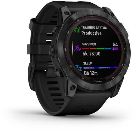 Смарт-годинник Garmin Fenix ​​7X Sapphire Solar Black DLC Titanium with Black Band 894158 фото