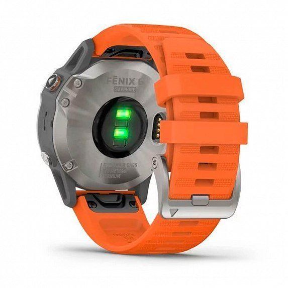 Смарт-часы Garmin Fenix 6 Sapphire Titanium with Ember Orange Band 563393 фото