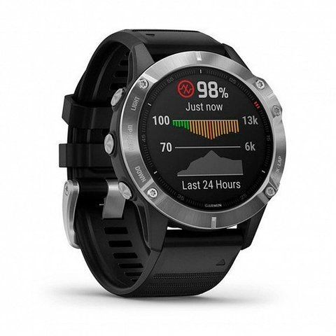 Смарт-годинник Garmin Fenix ​​6 Silver with Black Band 587112 фото