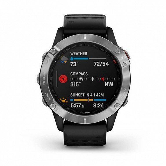 Смарт-часы Garmin Fenix 6 Silver with Black Band 587112 фото