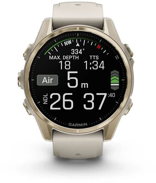 Смарт-часы Garmin Fenix 8 AMOLED 43mm Sapphire Soft Gold with Fog Grey/Dark Sandstone Silicone Band 1346370 фото