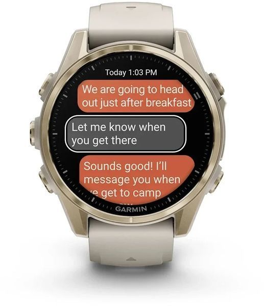 Смарт-часы Garmin Fenix 8 AMOLED 43mm Sapphire Soft Gold with Fog Grey/Dark Sandstone Silicone Band 1346370 фото