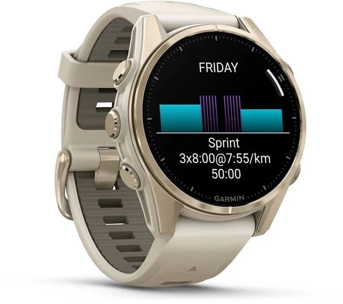 Смарт-часы Garmin Fenix 8 AMOLED 43mm Sapphire Soft Gold with Fog Grey/Dark Sandstone Silicone Band 1346370 фото