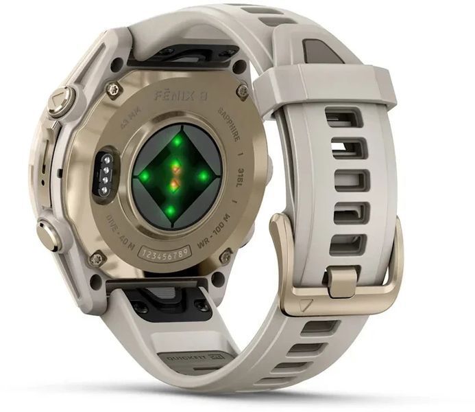Смарт-часы Garmin Fenix 8 AMOLED 43mm Sapphire Soft Gold with Fog Grey/Dark Sandstone Silicone Band 1346370 фото