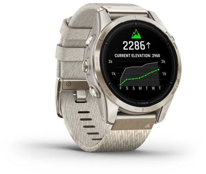 Смарт-часы Garmin Epix Pro (Gen 2) 42mm Sapphire Soft Gold with Cream Heathered Nylon Band 1118732 фото