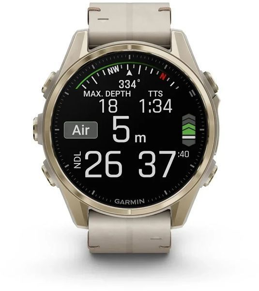 Смарт-часы Garmin Fenix 8 AMOLED 43mm Sapphire Soft Gold with Limestone Leather Band 1346636 фото