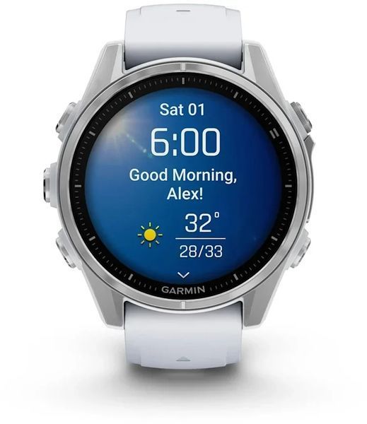 Смарт-часы Garmin Fenix 8 AMOLED 43mm Silver with Whitestone Silicone Band 1346637 фото