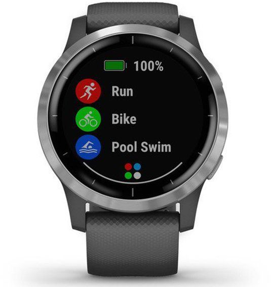 Смарт-часы Garmin Vivoactive 4 Silver Stainless Steel Bezel with Shadow Gray Case and Silicone Band 683430 фото