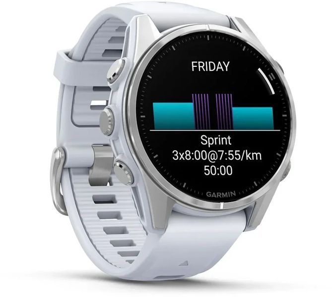 Смарт-часы Garmin Fenix 8 AMOLED 43mm Silver with Whitestone Silicone Band 1346637 фото