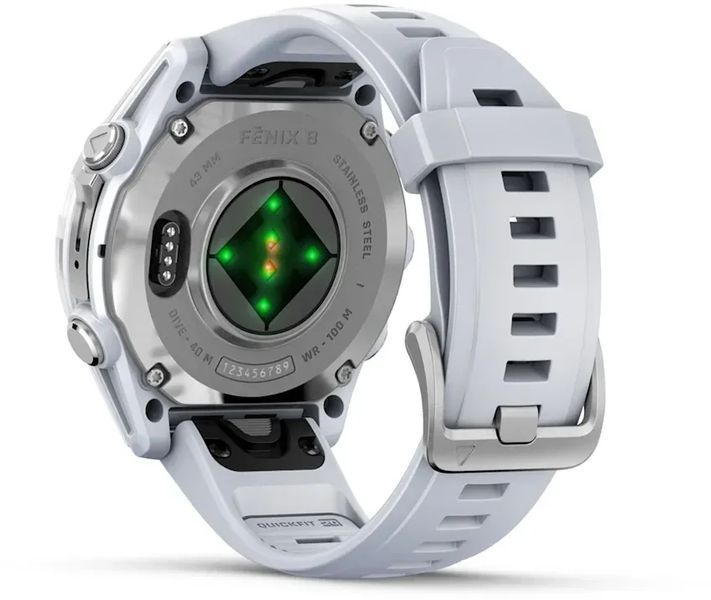 Смарт-часы Garmin Fenix 8 AMOLED 43mm Silver with Whitestone Silicone Band 1346637 фото
