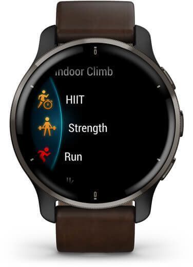 Смарт-часы Garmin Venu 2 Plus Slate Stainless Steel Bezel With Slate Case And Brown Leather Band 887482 фото