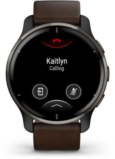 Смарт-часы Garmin Venu 2 Plus Slate Stainless Steel Bezel With Slate Case And Brown Leather Band 887482 фото