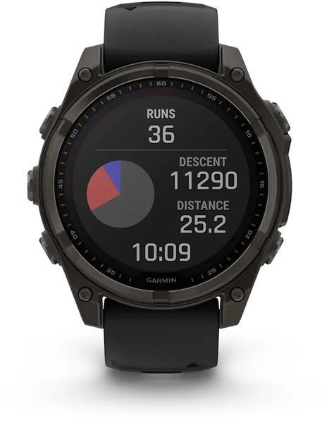Смарт-часы Garmin Fenix 8 Solar 47mm Sapphire Carbon Grey DLC Titanium with Black/Pebble Grey Silicone Band 1346387 фото
