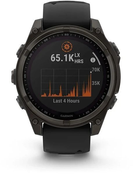 Смарт-часы Garmin Fenix 8 Solar 47mm Sapphire Carbon Grey DLC Titanium with Black/Pebble Grey Silicone Band 1346387 фото
