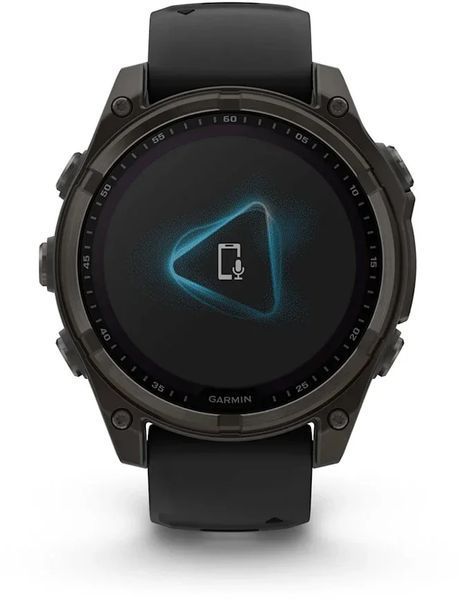 Смарт-часы Garmin Fenix 8 Solar 47mm Sapphire Carbon Grey DLC Titanium with Black/Pebble Grey Silicone Band 1346387 фото