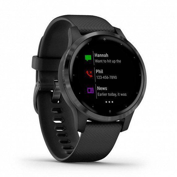 Смарт-часы Garmin Vivoactive 4S Slate Stainless Steel Bezel with Black Case and Silicone Band 587113 фото