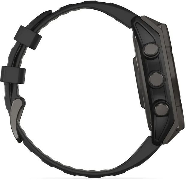 Смарт-часы Garmin Fenix 8 Solar 47mm Sapphire Carbon Grey DLC Titanium with Black/Pebble Grey Silicone Band 1346387 фото