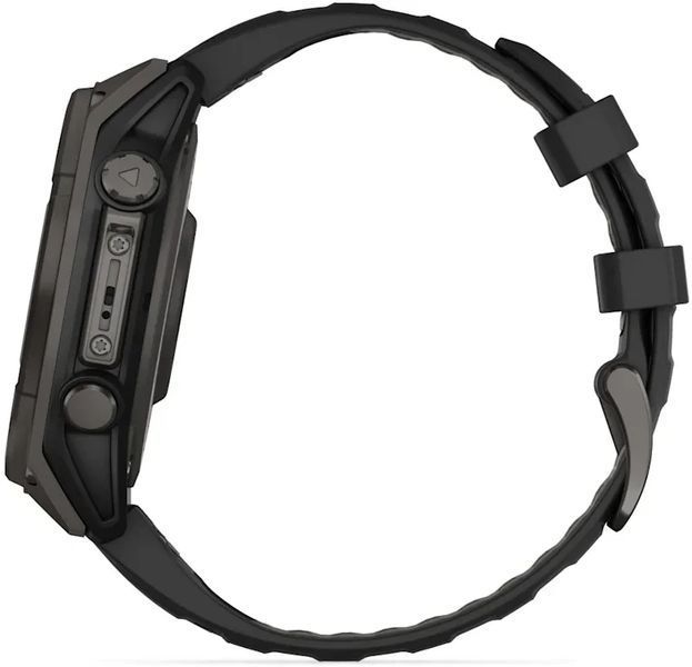 Смарт-часы Garmin Fenix 8 Solar 47mm Sapphire Carbon Grey DLC Titanium with Black/Pebble Grey Silicone Band 1346387 фото