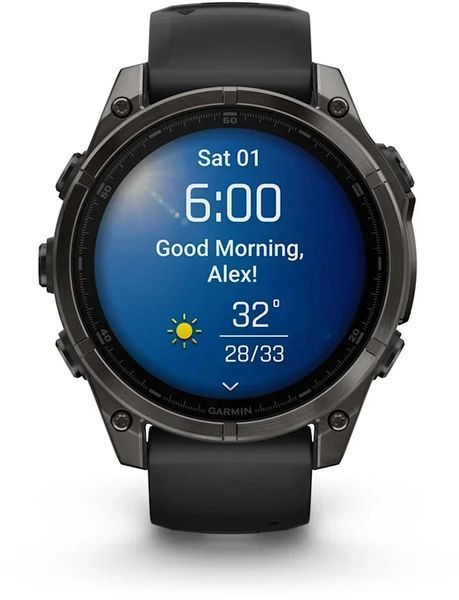 Смарт-часы Garmin Fenix 8 AMOLED 47mm Sapphire Carbon Grey DLC with Black/Pebble Grey Silicone Band 1346369 фото