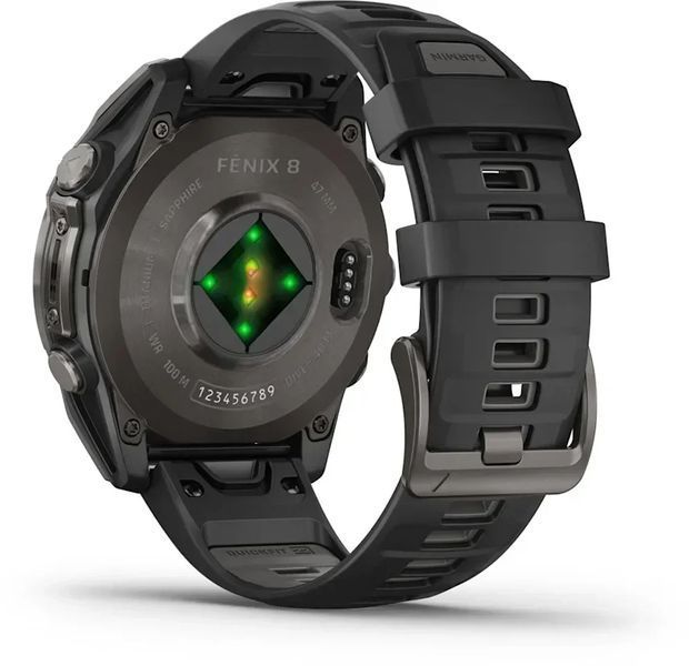 Смарт-часы Garmin Fenix 8 AMOLED 47mm Sapphire Carbon Grey DLC with Black/Pebble Grey Silicone Band 1346369 фото